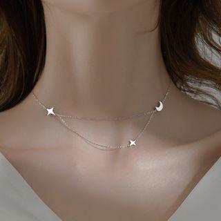 Crescent Star Layered Necklace