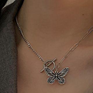 Alloy Butterfly Choker Necklace - Alloy - Butterfly - One Size