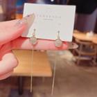 Cat Eye Stone Rhinestone Dangle Earring 1 Pair - E4263 - Gold - One Size