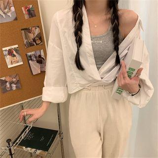 Plain Shirt / Applique Halter Top