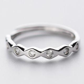 Rhinestone 925 Sterling Silver Couple Ring