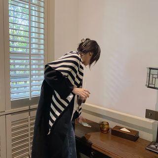 Striped Yarn Triangle Shawl