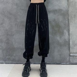 Print Elastic Waist Sweatpants