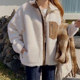 Corduroy Trim Fleece Jacket