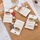 Set Of 3: Rhinestone / Beaded Hair Clips (various Designs)