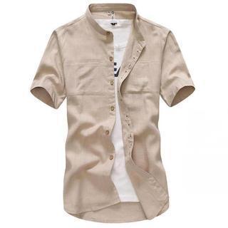 Stand-collar Short-sleeve Shirt