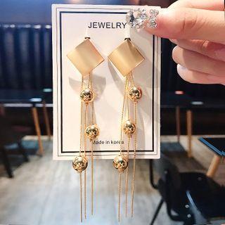 Bead Fringed Drop Earring 16 - A199 - Gold - One Size