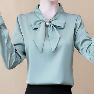 Ribbon-bow Chiffon Top