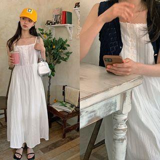 Lace-trim Maxi Spaghetti Strap Dress