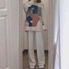 Jacquard Sweater / Wide-leg Pants / Set