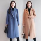 Lapel Collar Double-button Woolen Coat