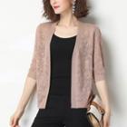 Elbow-sleeve Cutout Cardigan