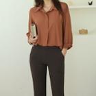 Tab-sleeve Half-placket Shirt