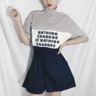 Lettering Color Block Short-sleeve Playsuit