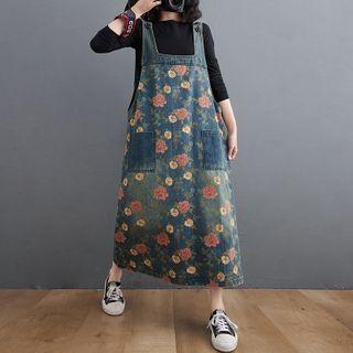 Floral Print Overall Dress