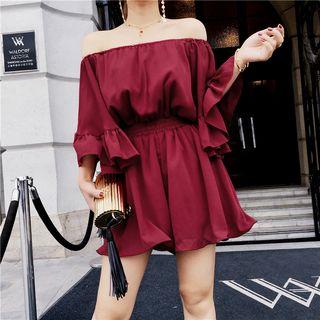 Off-shoulder Loose-fit Playsuit