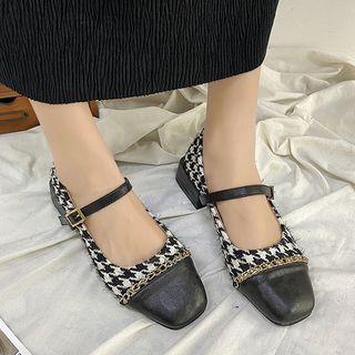 Houndstooth Low-heel Pumps