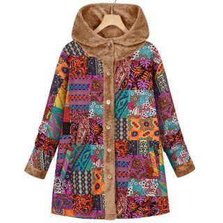 Hood Patterned Coat