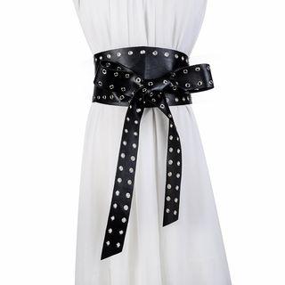 Faux-leather Grommet Belt