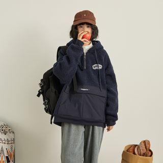 Fleece Panel Half-zip Hoodie