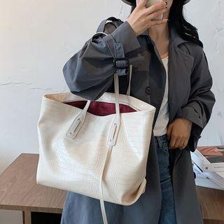 Plain Crocodile Grain Tote Bag