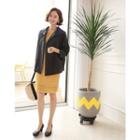 Collared Tie-waist Open-front Jacket