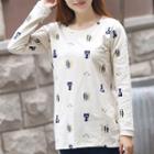 Printed Dip-back Long-sleeve T-shirt