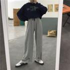 Lettering Hoodie / Wide Leg Sweatpants