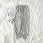 Ruched-front Harem Pants Gray - One Size