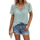 V-neck Floral Print Short-sleeve T-shirt