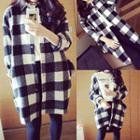 Gingham Buttoned Jacket Gingham - Black & White - One Size
