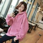 Colored Oversized Brushed-fleece Lined Hoodie