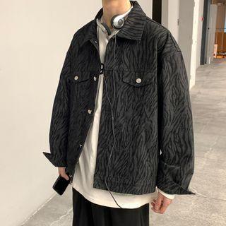 Zebra Pattern Cargo Jacket