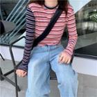 Long-sleeve Striped T-shirt Stripes - One Size