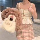 Long-sleeve Mock-neck T-shirt / Bow Detail Camisole Top / Plaid Mini Pencil Skirt