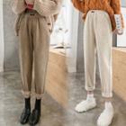 High-waist Corduroy Cropped Tapered Pants