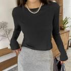 Textured Cropped T-shirt
