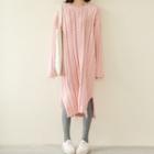 Midi Cable-knit Sweater Dress Pink - One Size