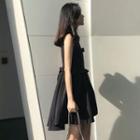 Sleeveless Frill Trim A-line Dress