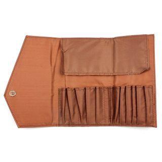 Faux Leather Makeup Brush Case Coffee - One Size