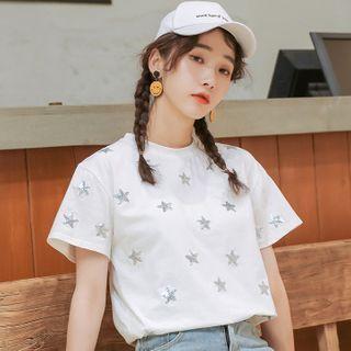 Short-sleeve Star Sequin T-shirt