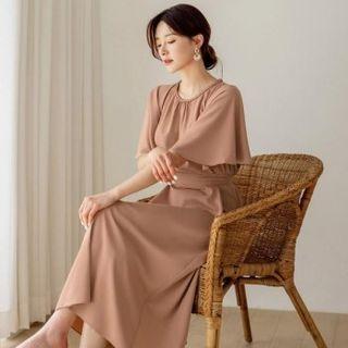 Ruffle-sleeve Dress With Sash