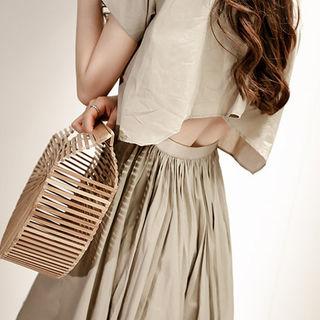 Short-sleeve Cutaway-back Shirtdress