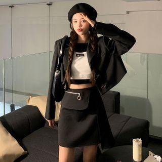 Cropped Jacket / Mini A-line Skirt