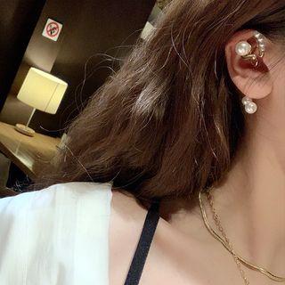Faux Pearl Earring 1 Pc - Gold - One Size