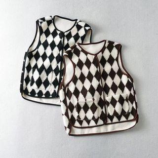 Argyle Fluffy Vest