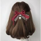 Heart Ribbon & Lace Bow Hair Clip