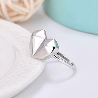 925 Sterling Silver Geometric Heart Open Ring As Shown In Figure - One Size