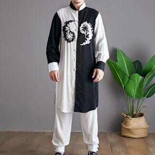 Set: Color Block Long Shirt + Pants