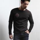 Embroidered Long-sleeve Top